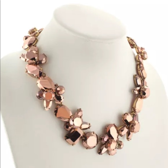 J. Crew Jewelry Iso J Crew Rose Gold Crystal Cluster Necklace